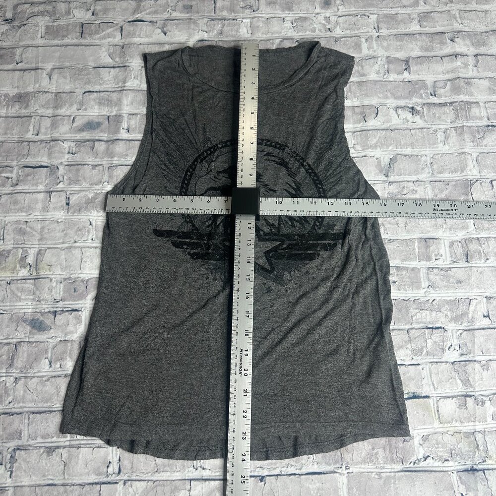 EUC Vox Populi Grey Bald Eagle Sleeveless Graphic Shirt Size Small - Picture 9 of 10